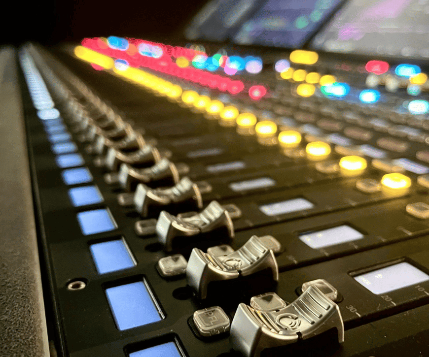 Faders on a Calrec Argo S control surface