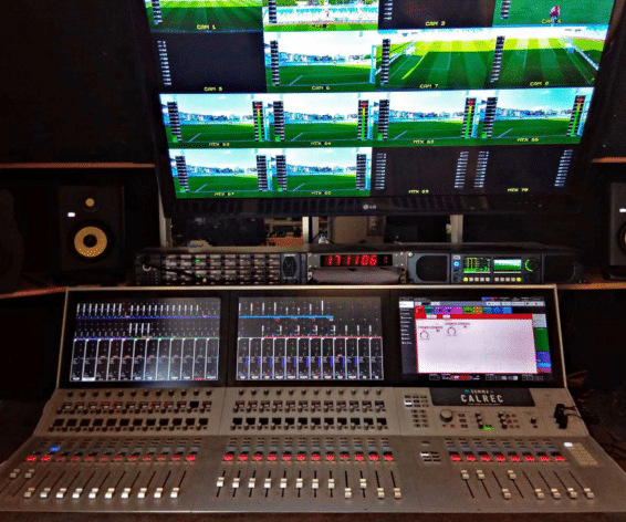 Calrec Summa used by INA TV to mix the European qualifying matches for World Cup 2022